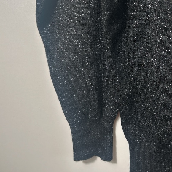 JACOB SEQUINNED GLITTERY KNIT SWEATER V NECK BLACK INSIZE M/L - Picture 6 of 9